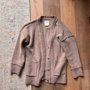 Abercrombie & Fitch Women's Chenille Brown Cardigan Sweater Like New